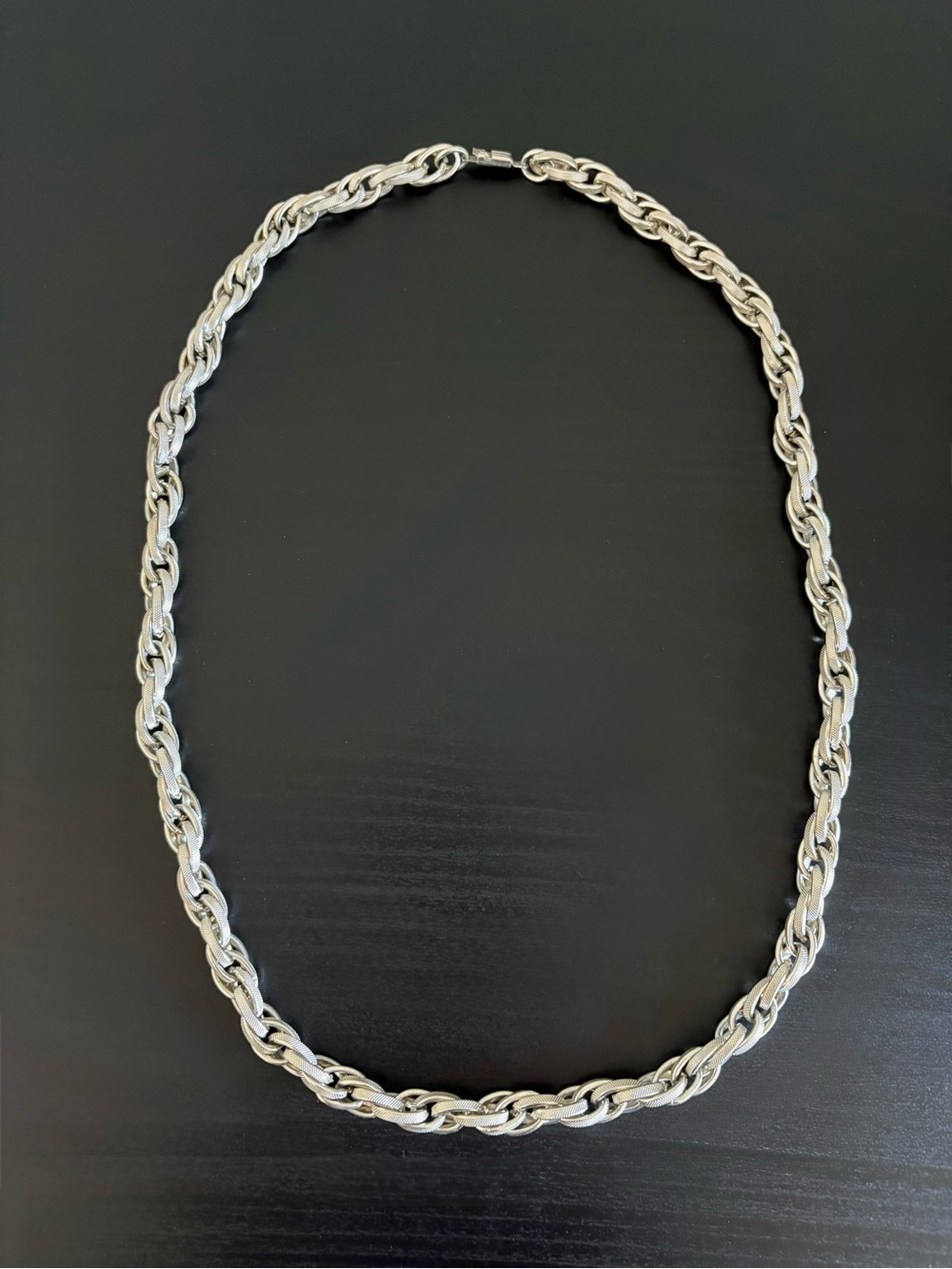 Vintage West Germany Long Silver Chain Necklace